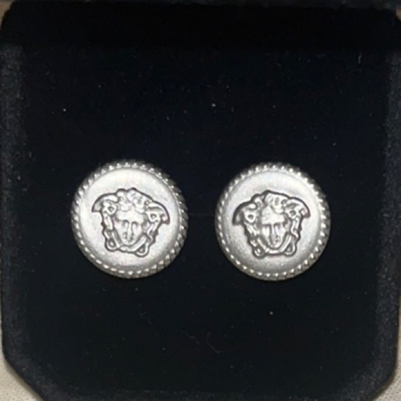 Versace Silver Medusa Stud Earrings - Picture 1 of 6